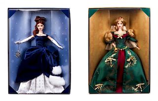 Two Limited Edition Holiday Treasures Barbies