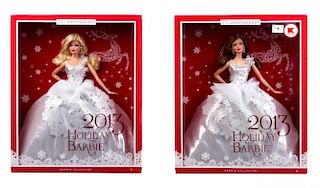 Three 25th Anniversary 2013 Holiday Barbies