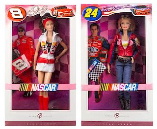 Four NASCAR Themed Barbies