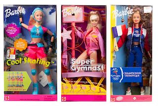 Six Olympic and Sport Themed Barbies