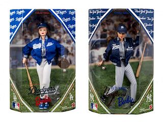 Four Baseball Themed Barbies