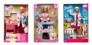 Three Doctor Themed Barbies