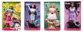 Four Dog Themed Barbie and Friend Dolls