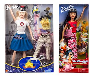 Four Disney Theme Barbies