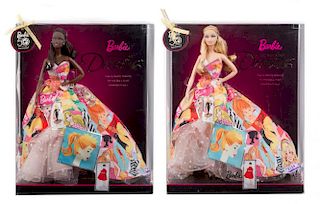 Two 50th Anniversary Generations of Dreams Barbies