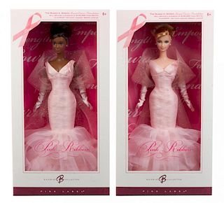 Five Pink Label Charity Themed Barbies