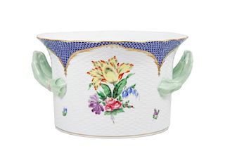 Herend Porcelain Handled Planter or Cachepot