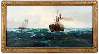 Lester Sutcliffe, "The High Seas" O/C, Signed