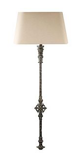 Cast Iron Balustrade Wall Sconce w/ Beige Shade