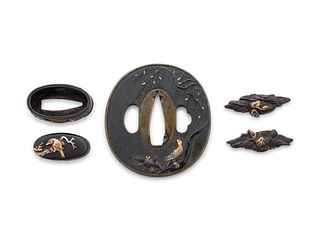 A Set of Five Inlaid Bronze Sword Fittings