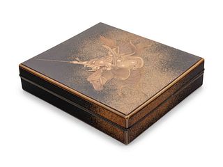 A Gold and Black Lacquer Writing Box, Suzuribako