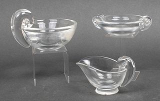 Steuben Modern Crystal Bowls, Group of 3