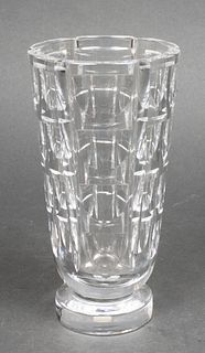 Orrefors Modern Cut Crystal Vase