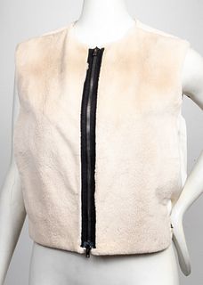 Reed Krakoff Designer Sheared Mink & Leather Vest