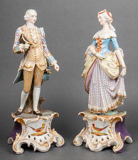 Continental Polychrome Porcelain Figures, Pr