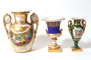 Continental Porcelain Urns incl. Limoges, 3