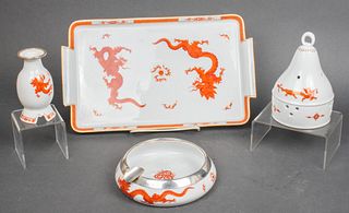 Meissen Ming Dragon Porcelain Table Articles, 3