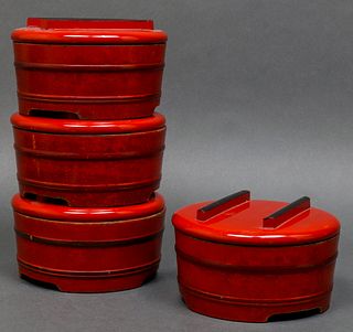 Japanese Kamehachi Stacking Lacquered Boxes, 4