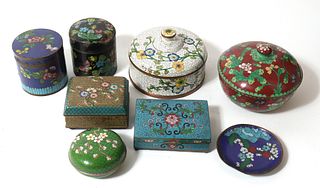 Chinese Cloisonne Enamel Articles, Group of 8