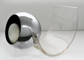 Mid-Century Modern Acrylic & Chrome Table Lamp