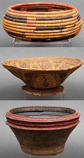 Assorted Ethnographic Woven Bowls, Group of 3