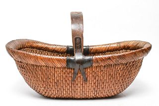 Chinese Woven Rattan Basket, Antique