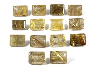 310.6 cttw Emerald-Cut Rutilated Quartz Stones, 14