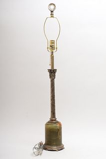 Corinthian Column Table Lamp w Onyx Base