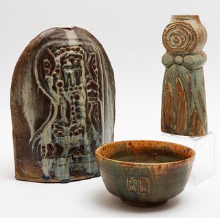 Assorted Studio Art Pottery Vases & Bowl, 3
