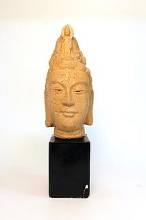 Guanyin with Buddha Headdress Plaster Bust