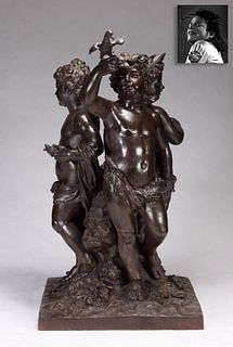 Pair of Child and Putto, Bronze, ex. Michael Jackson