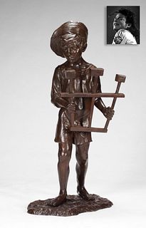 Peasant w Vineyard Trellis, Bronze, ex. Michael Jackson