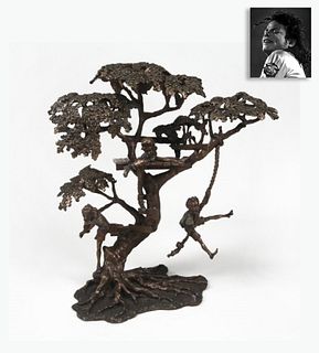 Monkeying Around Tree House Bronze, ex. Michael Jackson