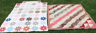 LOT OF TWO 19TH CENTURY HAND SEWN QUILTS, TO