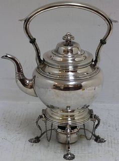 STERLING SILVER KETTLE ON STAND CUSTOM MADE TO