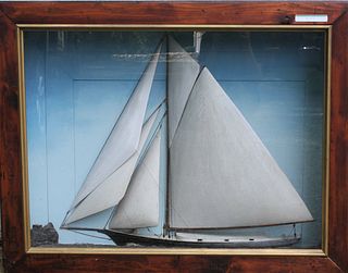 LATE 19TH CENTURY SHADOW BOX SHIP MODEL OF A