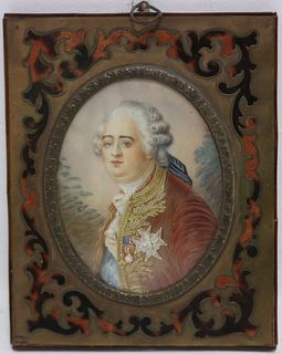 MINIATURE PORTRAIT PAINTING DEPICTING A FRENCH,