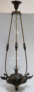 LATE 19TH CENTURY HANGING GAS LIGHT HAS BEEN