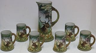 SEVEN PIECE NIPPON CIDER SET WITH 11" TANKARD