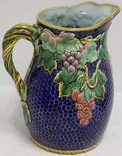 LARGE LATE 19TH CENTURY MAJOLICA PITCHER WITH