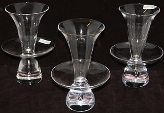 THREE MATCHING GUNDERSON PAIRPOINT CLEAR GLASS
