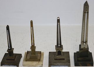 LOT OF FOUR LATE 19TH CENTURY THERMOMETERS,