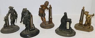 COLLECTION OF FIVE LATE 19TH CENTURY FIGURAL CAST