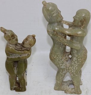 TWO JADEITE COUPLES ENGAGING IN INTERCOURSE, HONG