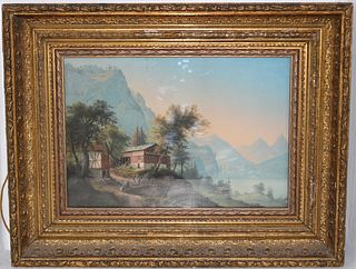 LATE 19TH CENTURY EUROPEAN WATERCOLOR. DEPICTS