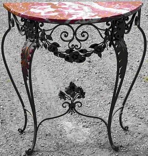 EARLY 20TH CENTURY PAINTED WROUGHT IRON PINK