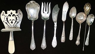 NINE-PIECE STERLING SILVER LOT CONSISTING OF: 1)
