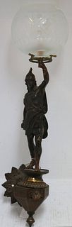 EARLY 20TH CENTURY FIGURAL BRONZE WALL-MOUNTED