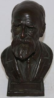 HENRY BUSH BROWN (1857-1935, NY) BRONZE BUST OF