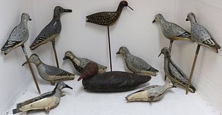 LOT OF TWELVE EARLY 20TH CENTURY SHORE BIRDS AND